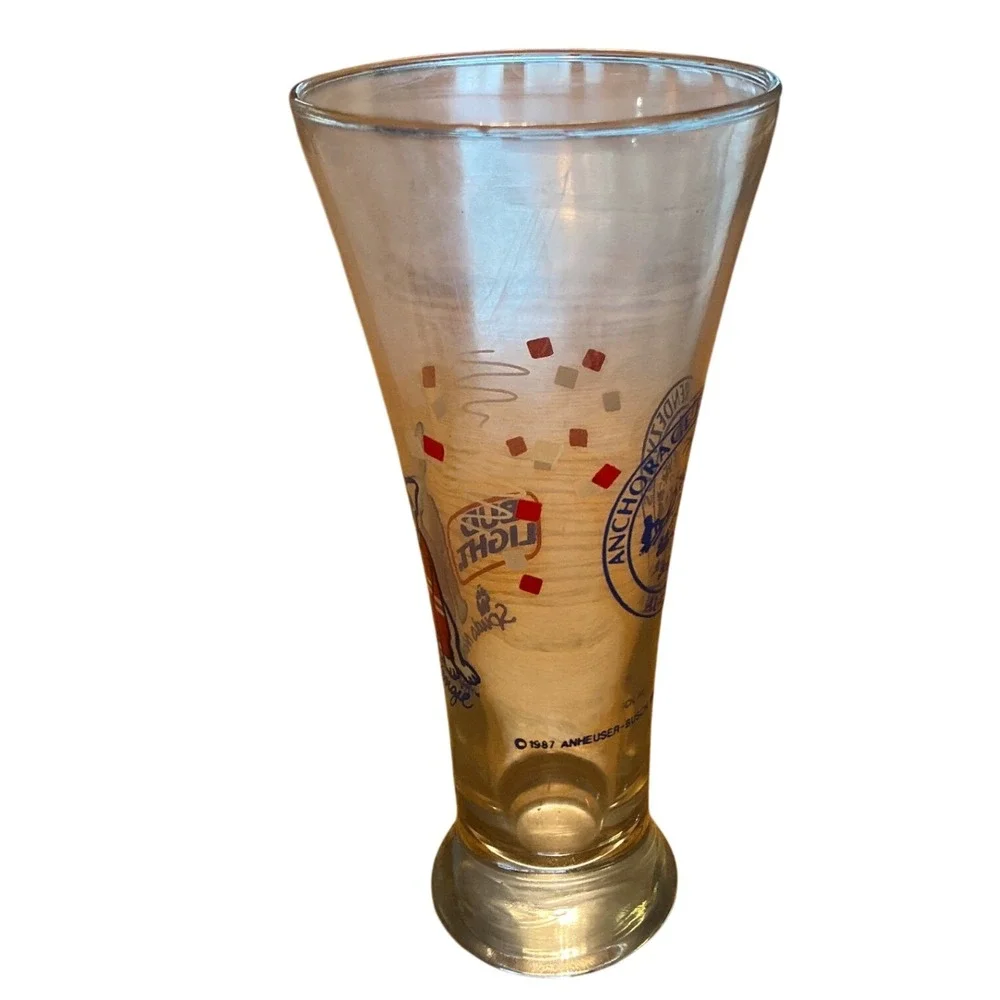 1987 Spud Mackenzie Bud Light Glass Anchorage Fur Rendezvous‎